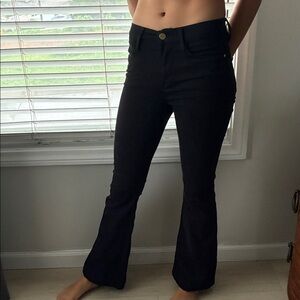 Frame Denim Black Flare Jeans